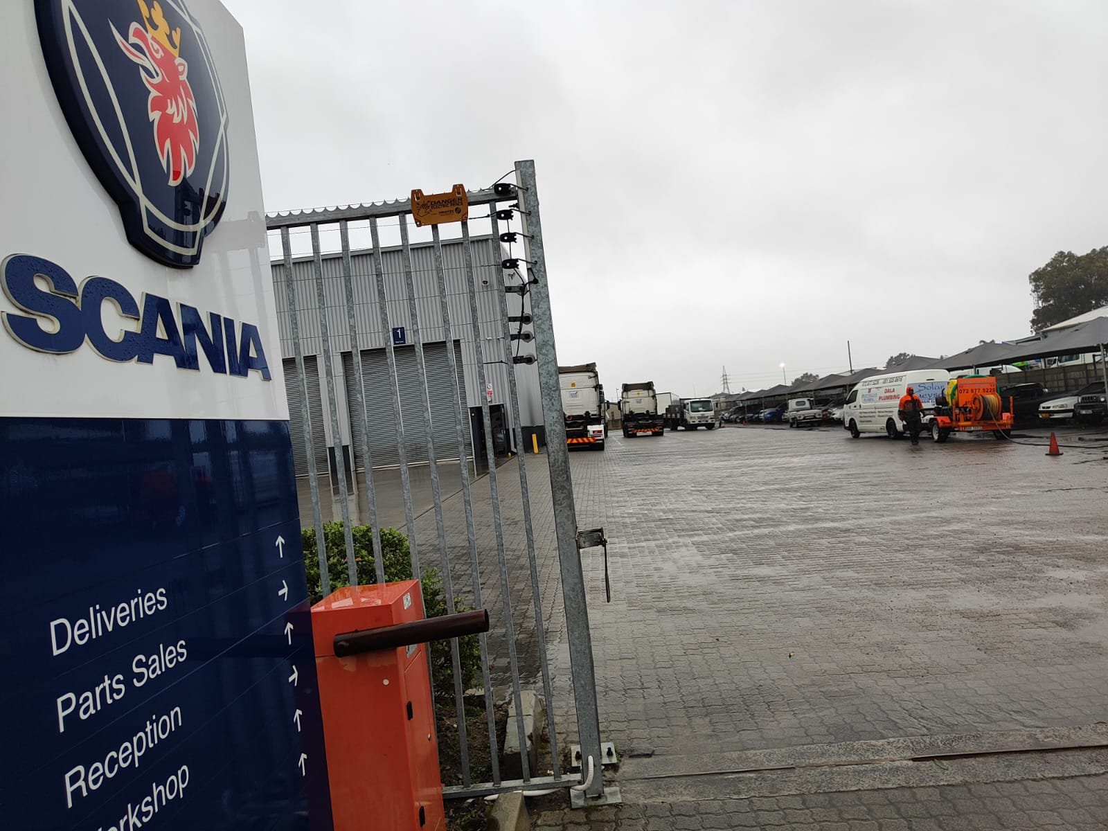 Technician repairing emergency leak