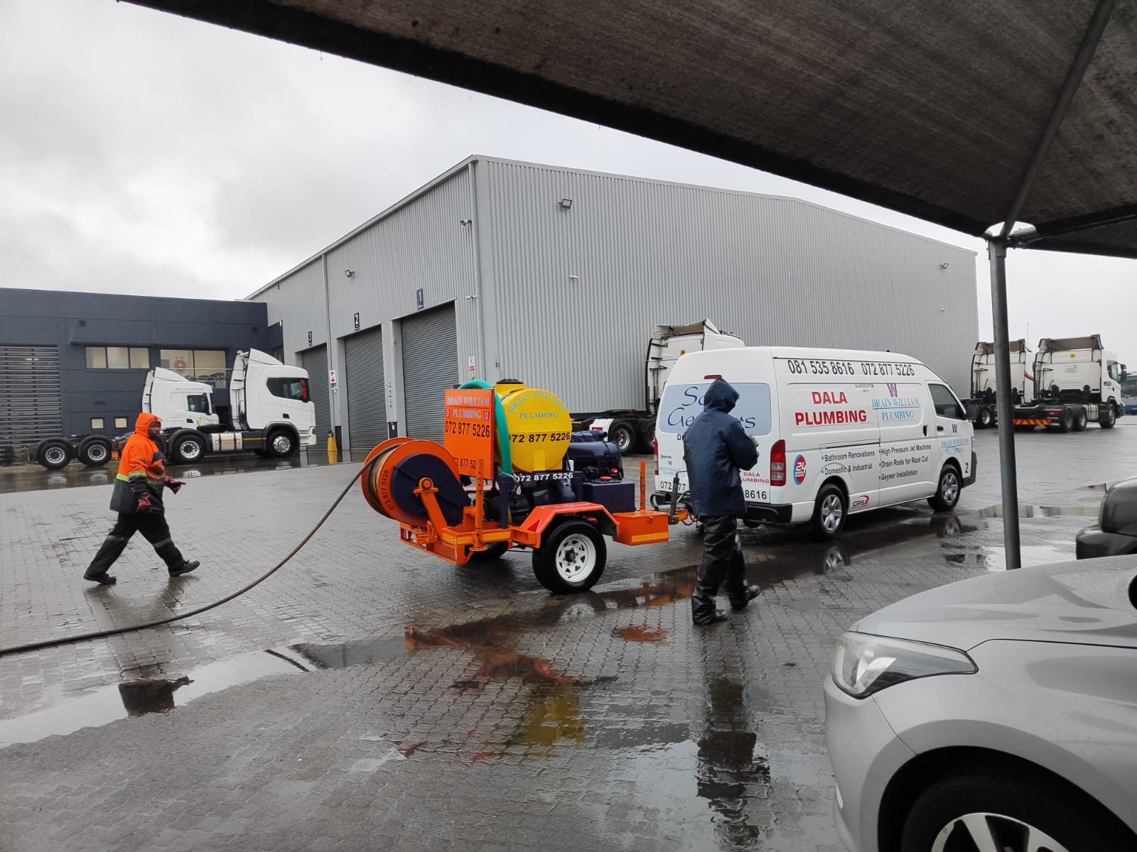 Drain inspection camera in action